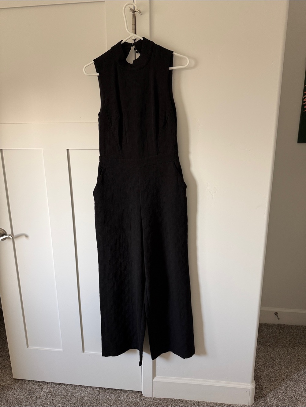Eva Franco Black Sleeveless High-Neck Wide-Leg Jumpsuit